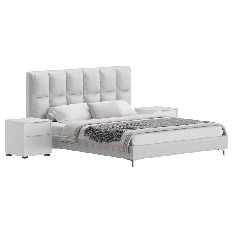 Modern Bed Upholstered Headboard Standard Bed I - Image 2