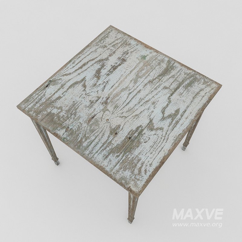 3D old wooden table model - Image 6