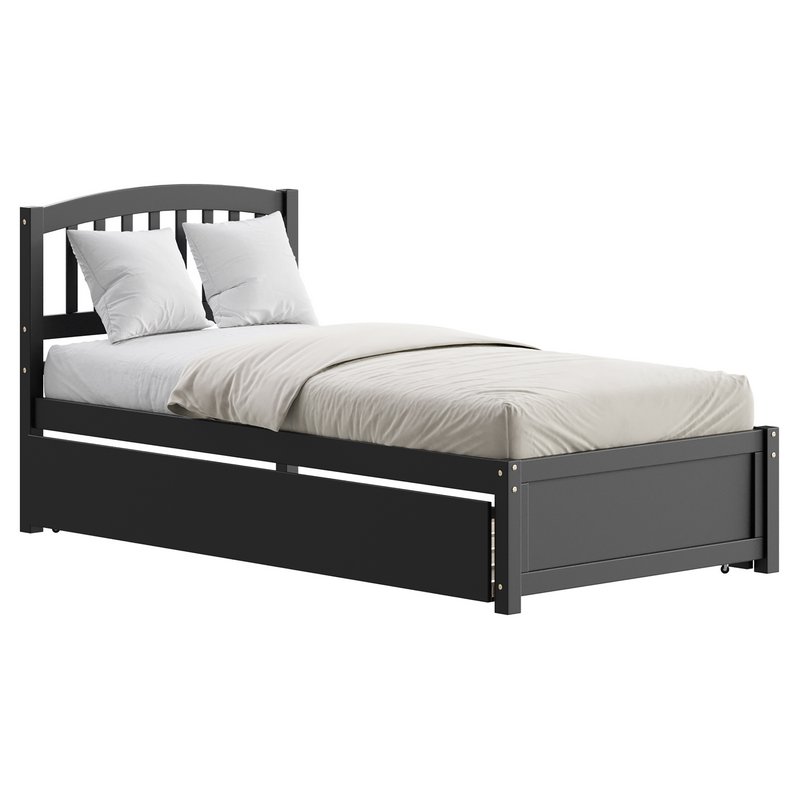Twin Size Platform Bed Wood Bed - Image 2