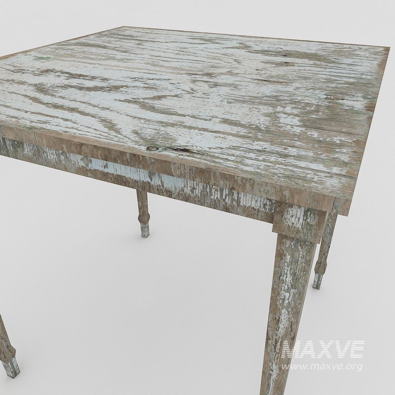3D old wooden table model - Image 4
