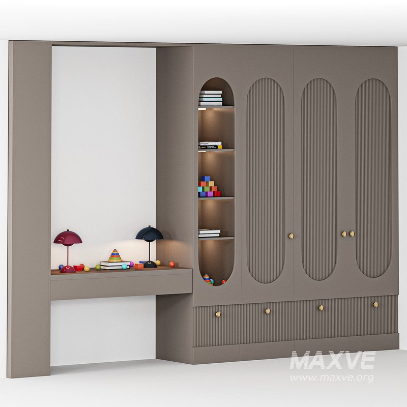 Furniture for children cupboard with toys and decor 02 - Image 3