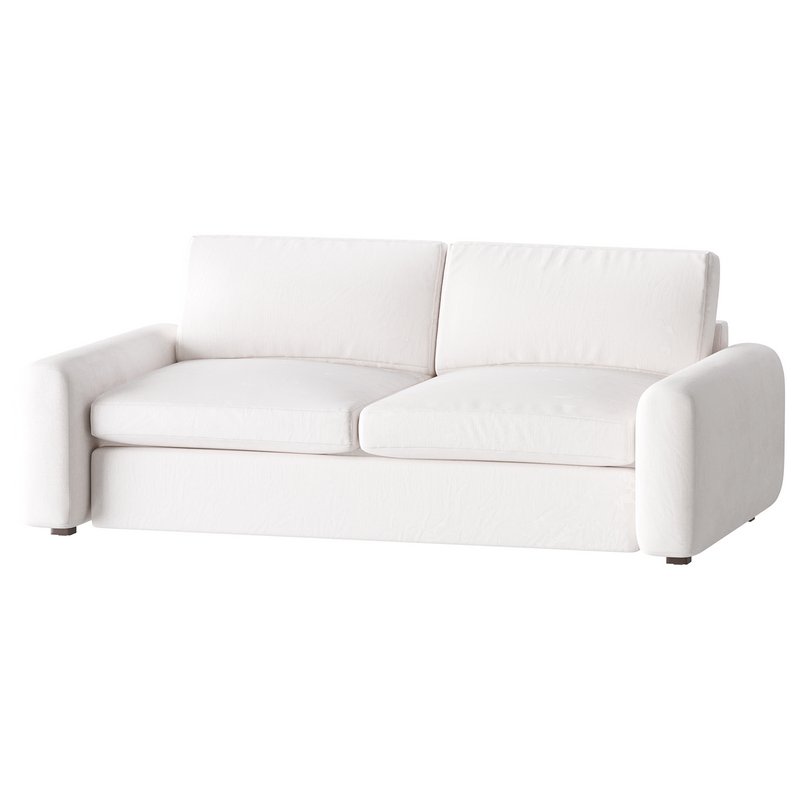 WHITE PERFORMANCE FABRIC APARTMENT SOFA - Image 2
