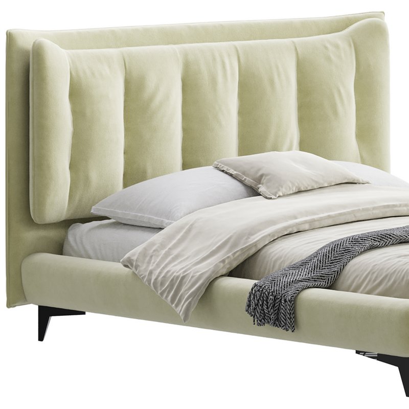 Eden Suede Fabric Upholstered Modern Bed - Image 2