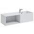 Mineral cast wall-mounted washbasin TWG36 in white with storage compartment on the left - Thumbnail 3