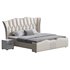 Modern Off-White Upholstered Tufted King Bed - Thumbnail 3