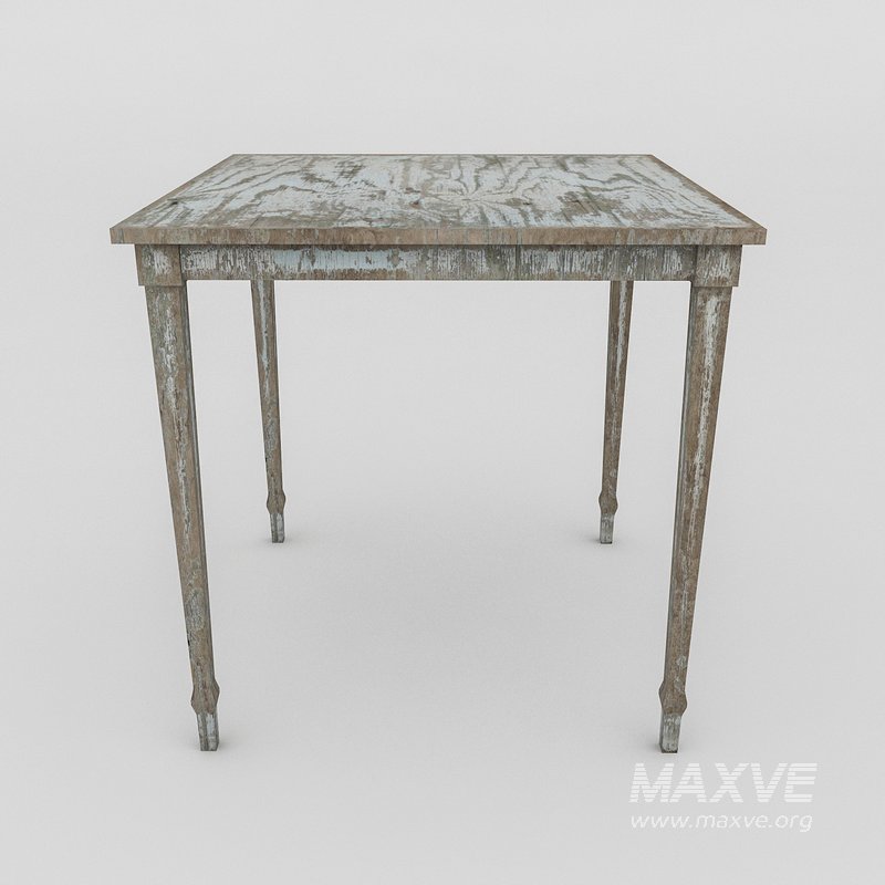 3D old wooden table model - Image 2