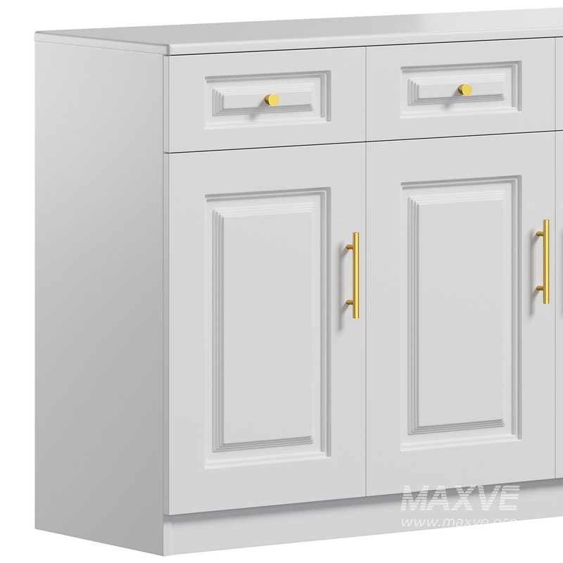 Sumptuous White Wood Sideboard Credenza - Image 2