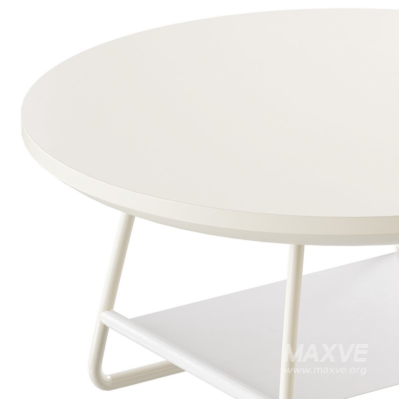 Modern Sled Round Wood Coffee Table - Image 2