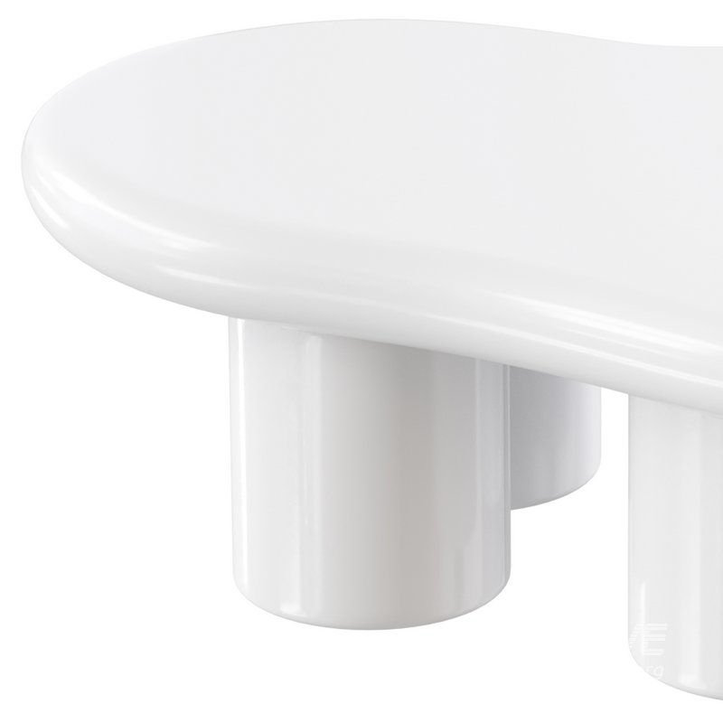 Modern Smooth Wood Abstract Coffee Table - Image 2