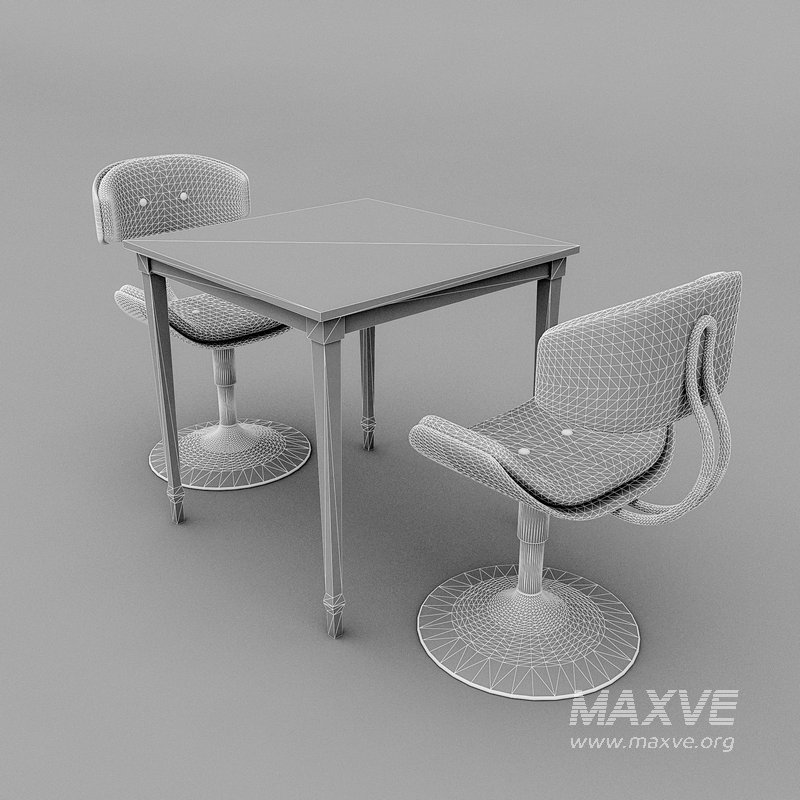 3D old chair and table - Image 6