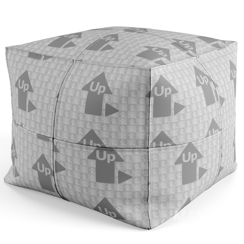 Vintage Leather Pouf - Image 4