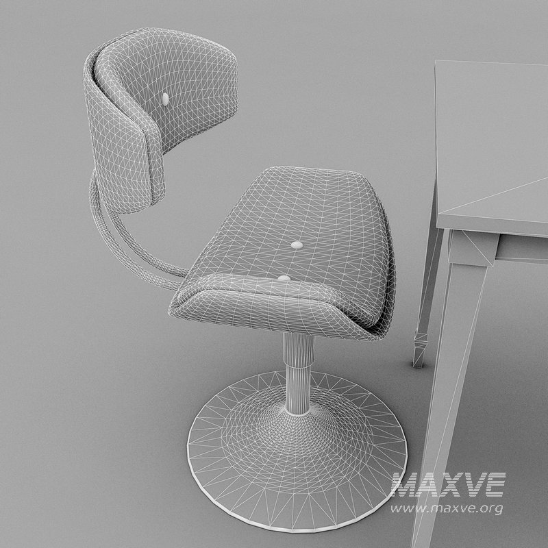 3D old chair and table - Image 7