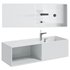 Mineral cast wall-mounted washbasin TWG36 in white with storage compartment on the left - Thumbnail 4