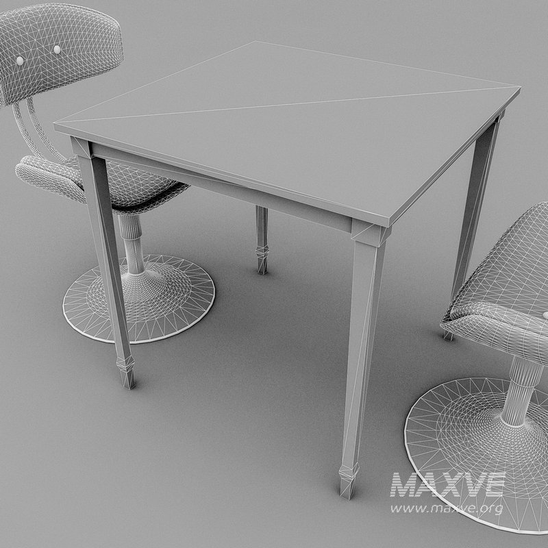 3D old chair and table - Image 8