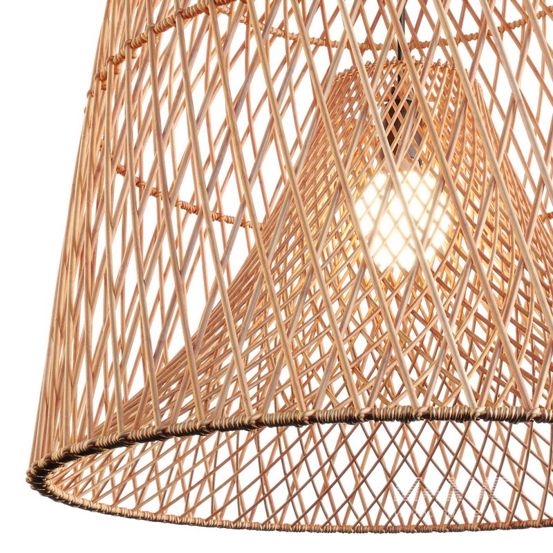 Nassa woven bamboo pendant light by CB2 - Image 4