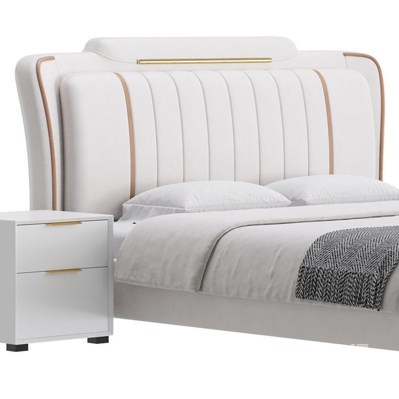 Queen Size Upholstered Headboard Bed - Image 2
