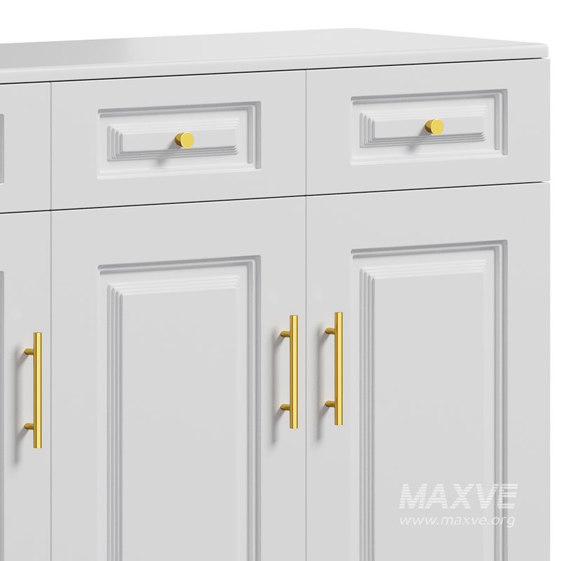 Sumptuous White Wood Sideboard Credenza - Image 4