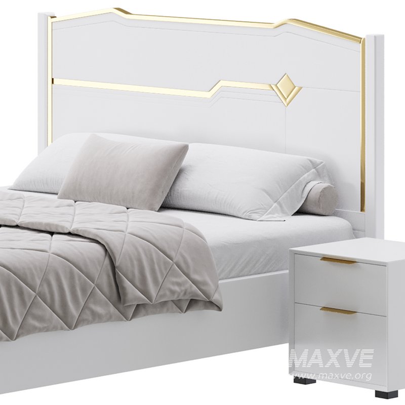 Modern White Bed I - Image 3