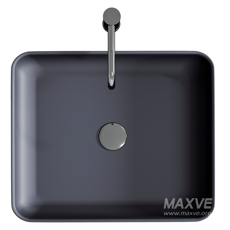 Countertop Washbasin NT2524 of mineral cast Pure acrylic – Matt Concrete Effect - Image 3