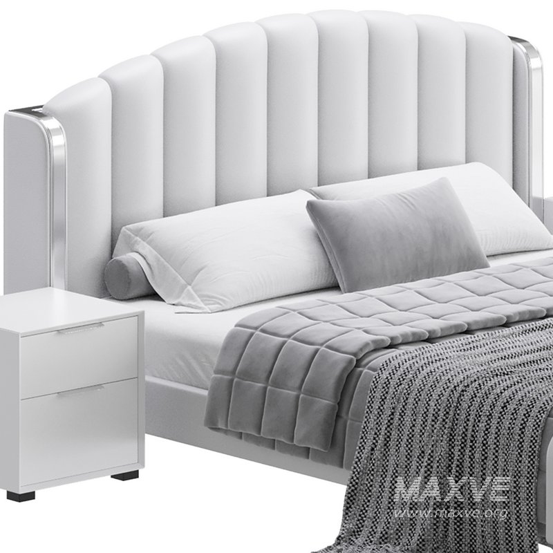 Glamorous Beige Upholstered Wingback Bed - Image 4