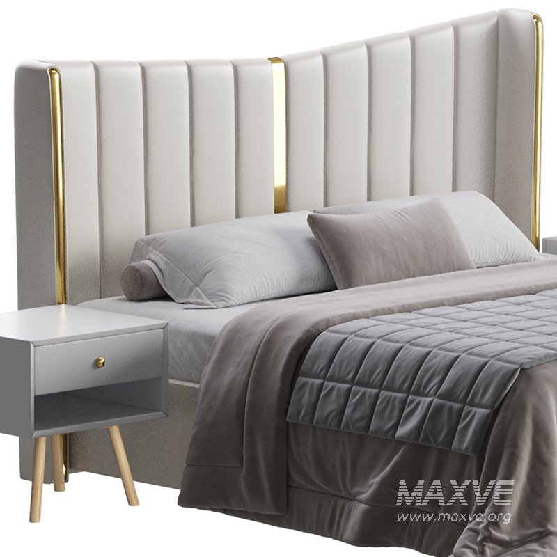 Modern Beige King Size Bed - Image 4