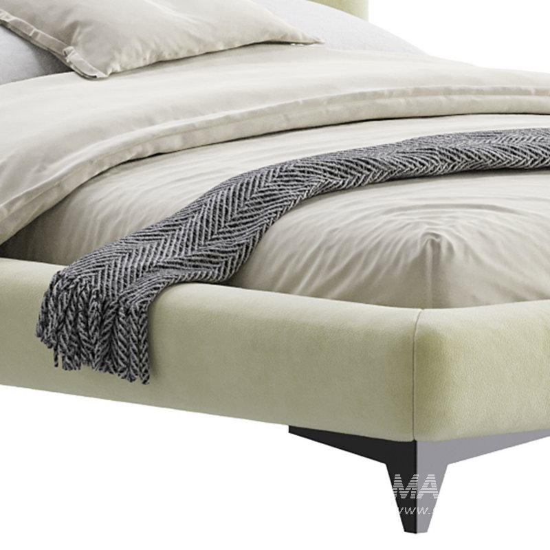 Eden Suede Fabric Upholstered Modern Bed - Image 4