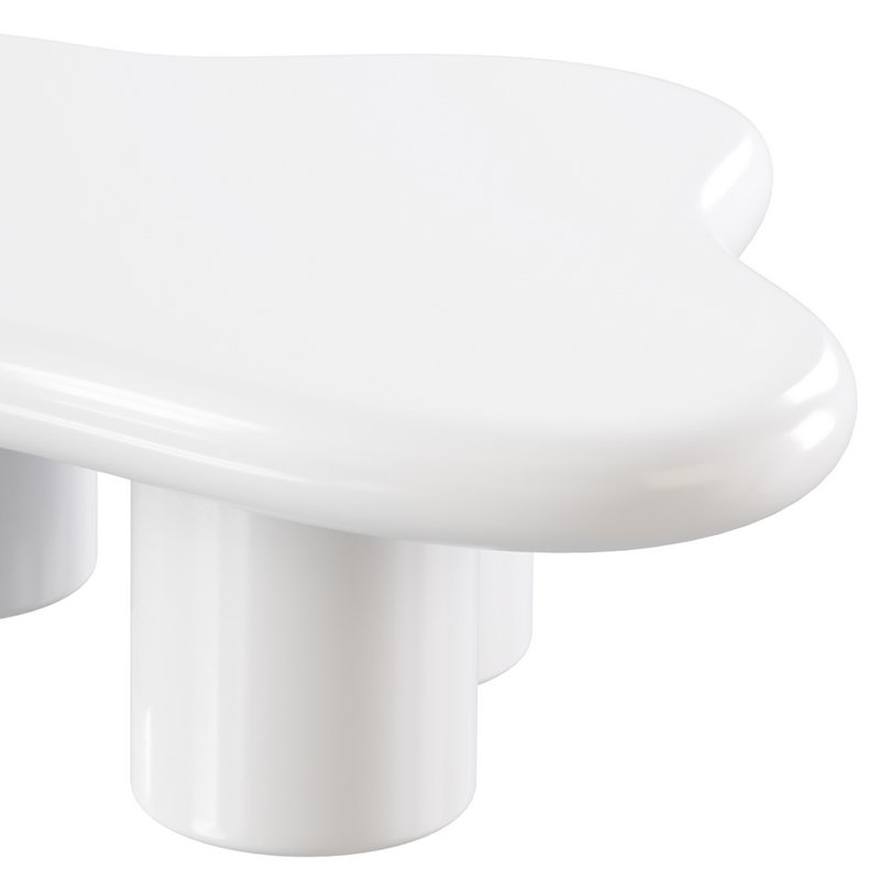 Modern Smooth Wood Abstract Coffee Table - Image 3