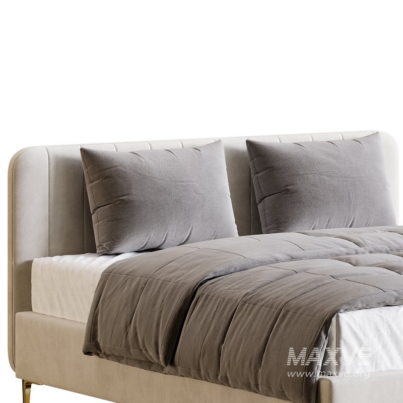 White Faux Leather Upholstered Modern Bed - Image 3