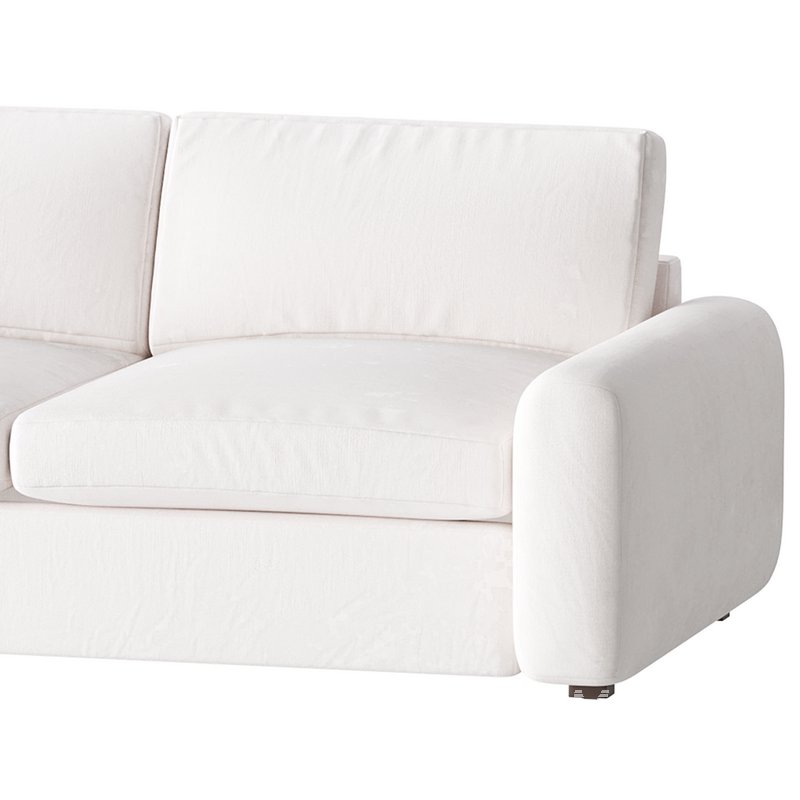 WHITE PERFORMANCE FABRIC APARTMENT SOFA - Image 3
