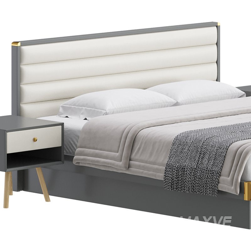 Grey Rectangular Headboard Standard Bed - Image 4