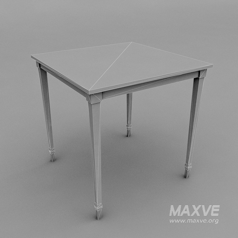 3D old wooden table model - Image 3