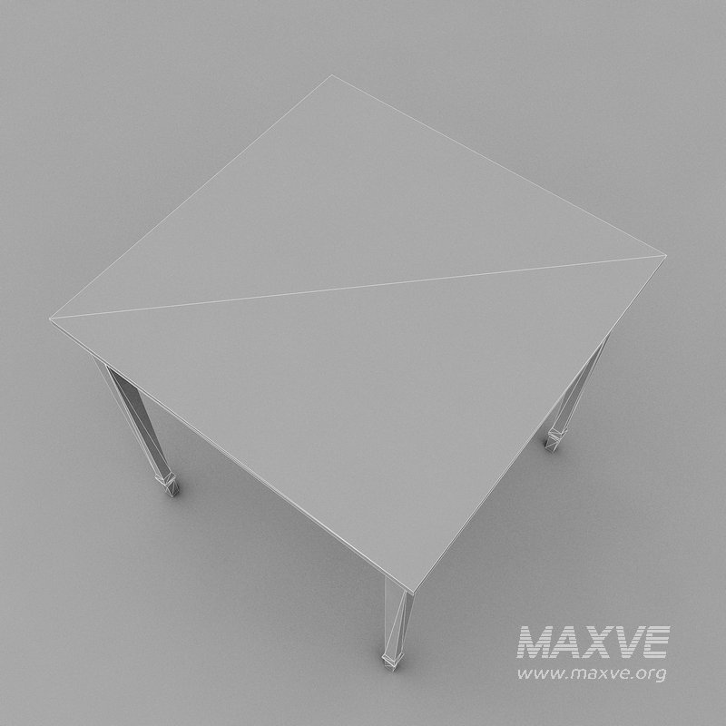 3D old wooden table model - Image 5