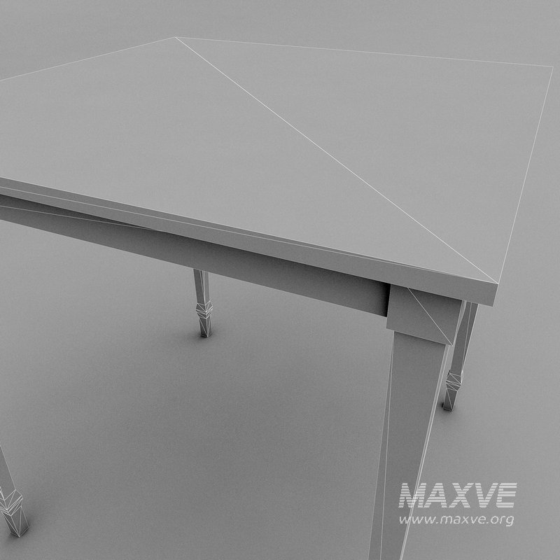 3D old wooden table model - Image 7