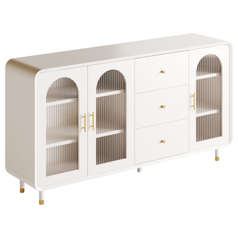 Modern White Sideboard Credenza - Image 4