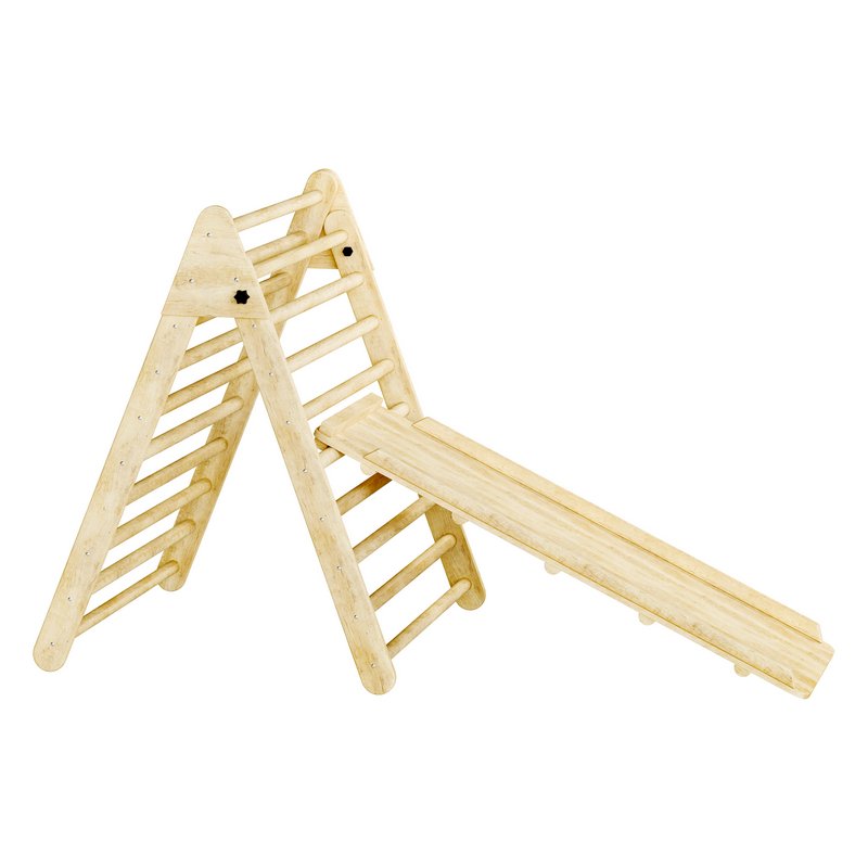 Childrens wooden pikler exercise machine with weight Varnish - Image 3