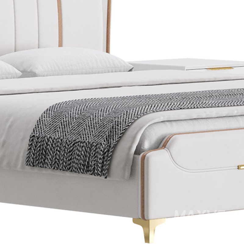 Queen Size Upholstered Headboard Bed - Image 3