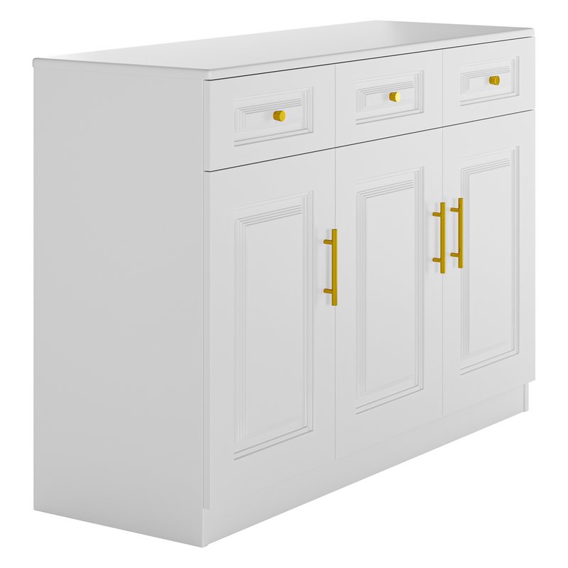 Sumptuous White Wood Sideboard Credenza - Image 3