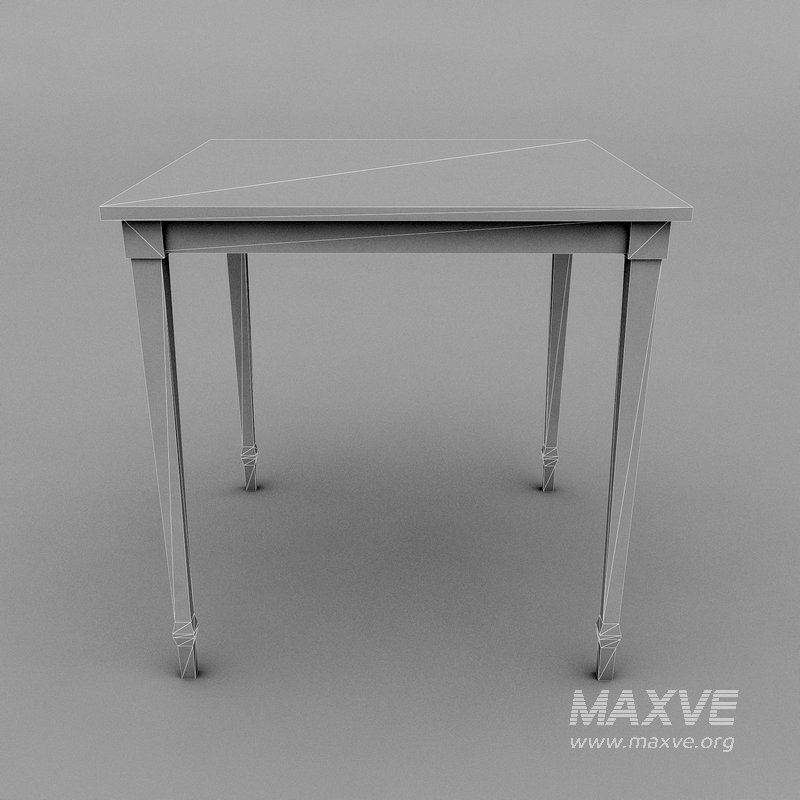 3D old wooden table model - Image 8