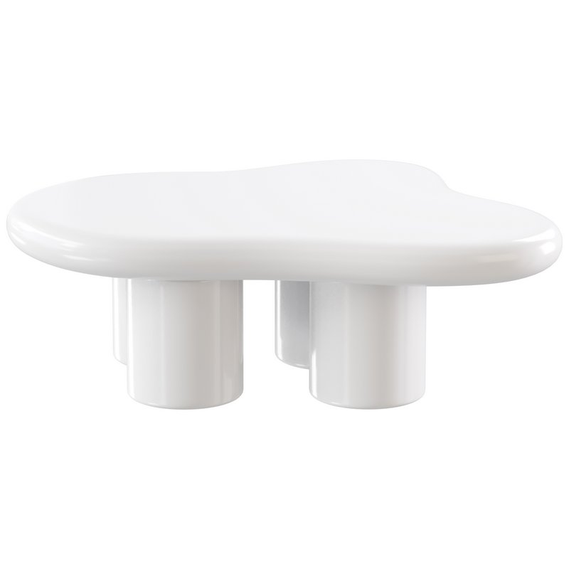 Modern Smooth Wood Abstract Coffee Table - Image 4