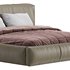 Icnoyotl suede fabric rectangular headboard modern bed I - Thumbnail 5