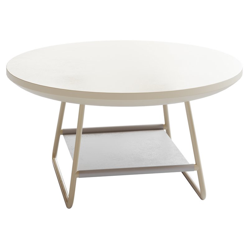 Modern Sled Round Wood Coffee Table - Image 4