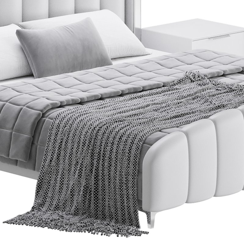 Glamorous Beige Upholstered Wingback Bed - Image 5