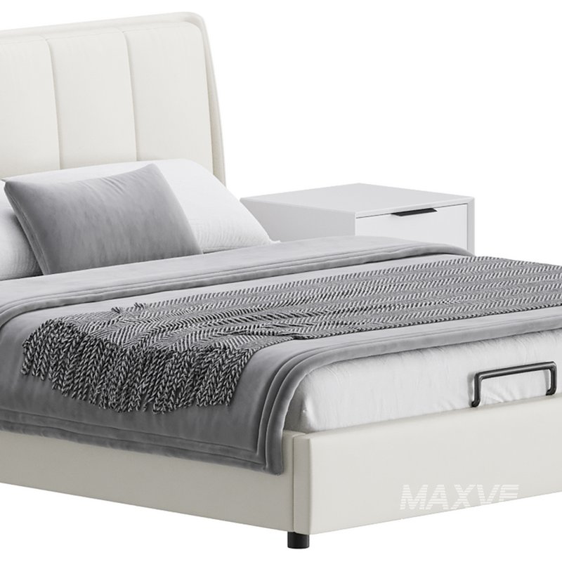 Gray Wingback Upholstered Headboard Bed - Image 5