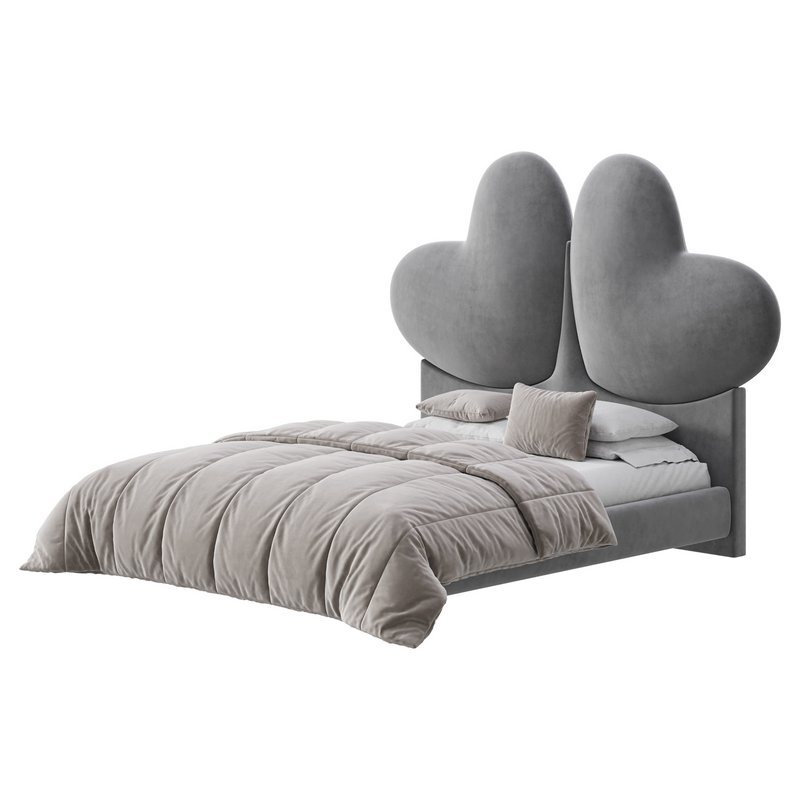 Elegant Blue Pine Wood Upholstered Panel Bed - Image 6