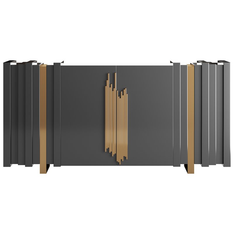 Luxury Sideboard Black Rectangular - Image 5