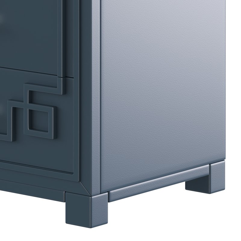 SAFAVIEH Raina Three Drawer Greek Key Night Stand Black - Image 3