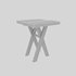 3D model natural wood bistro table 3D model - Thumbnail 5