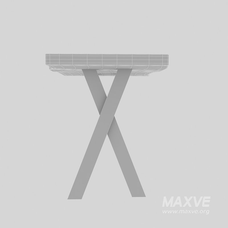 3D model natural wood bistro table 3D model - Image 7