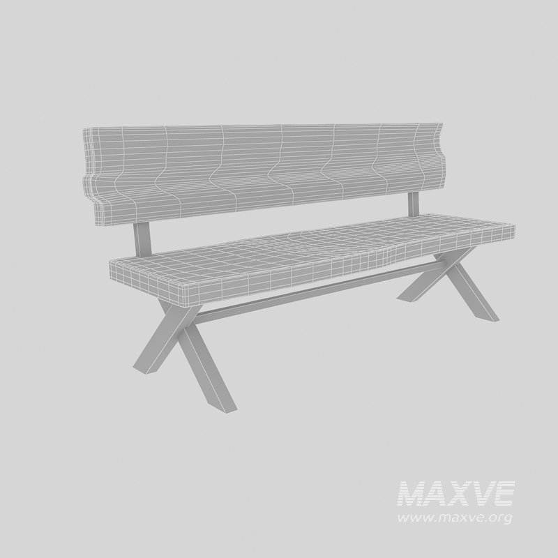 3D natural wood chair model - Image 4