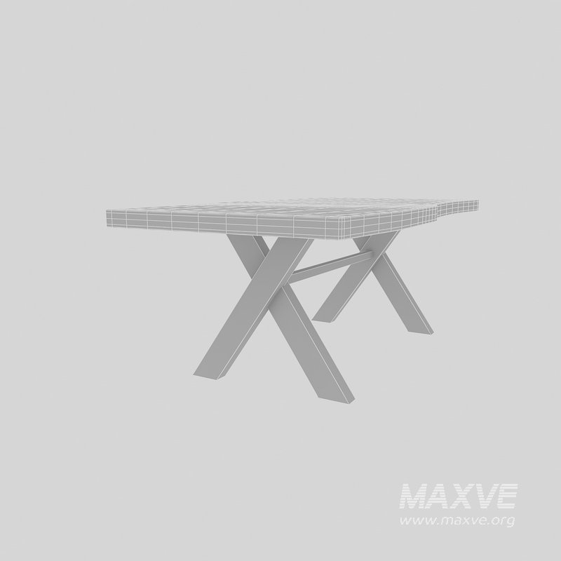 3D 3D natural wood table model 03 model model - Image 2